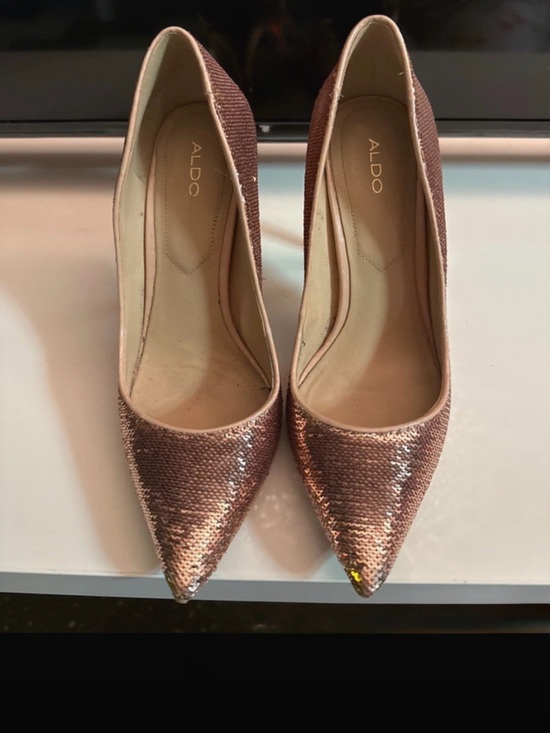 Aldo Shoes - ALDO Rose Gold Sequin Pointed Toe Heels
